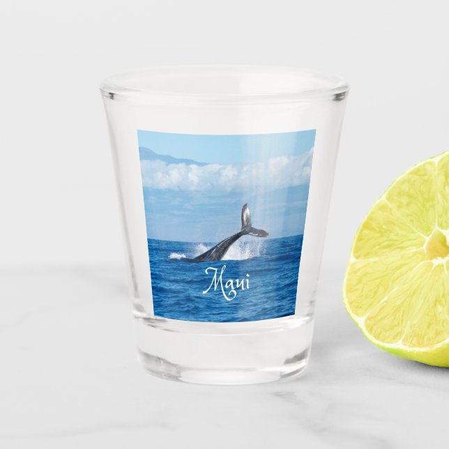 Vaso De Chupito Cola de ballena oceánica Maui Hawaii (Anverso)