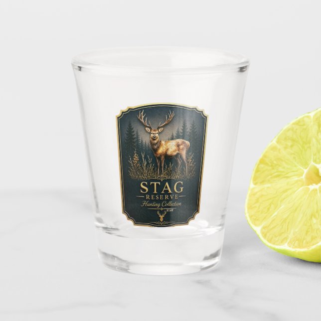 VASO DE CHUPITO COLECCIÓN DE CAZA DE CIERVO MACHO  (Anverso)
