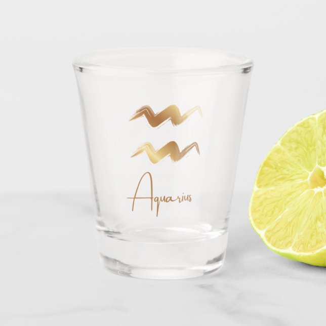 Vaso De Chupito Colección Zodiac - Aquarius (Anverso)