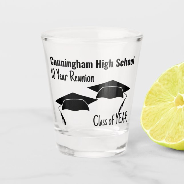 Vaso De Chupito Colegios de secundaria de doble morteros negros (Anverso)