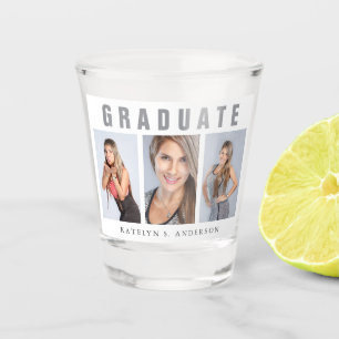 Vaso De Chupito Collage de fotos de graduación Felicitaciones Blan