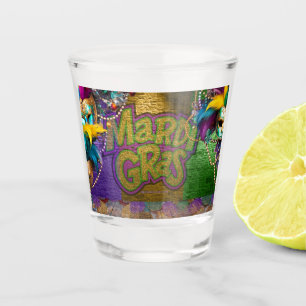 Vaso De Chupito Collares de perlas de SlipperyJoe's Mardi Gras dob
