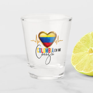 Vaso De Chupito Colombia en mi Corazón Orgullo Colombiano