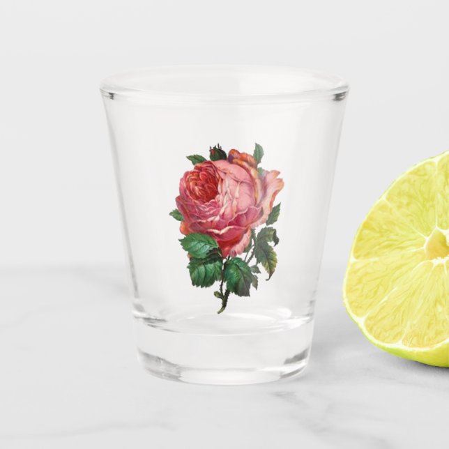 Vaso De Chupito Color de rosa antiguo (Anverso)