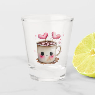 Vaso De Chupito Color rosa y crema suave chocolate caliente