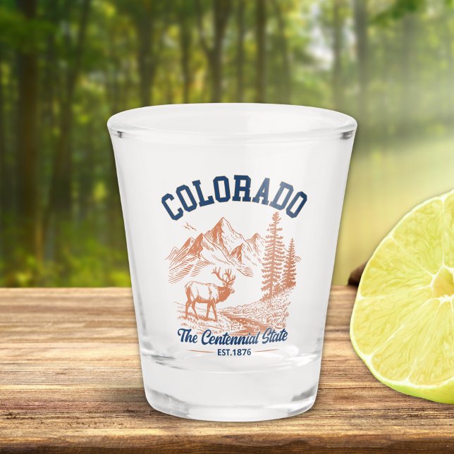 Vaso De Chupito Colorado The Centennial State | Mountain Wildlife  (Subido por el creador)