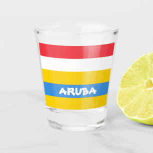 Vaso De Chupito Colores a rayas de la bandera de Aruba