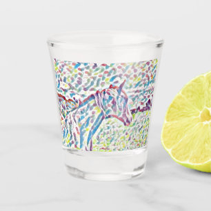 Vaso De Chupito Colores De Vida De Caballos, Vidrio De Balazos