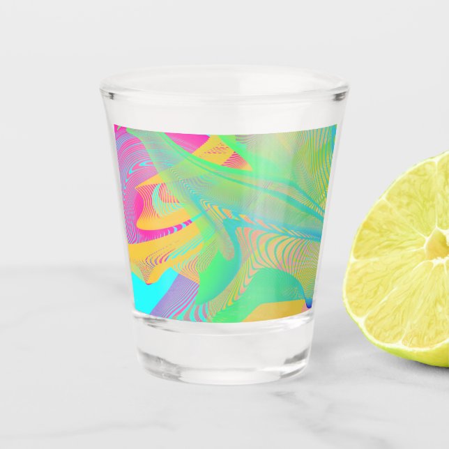Vaso De Chupito COLORES FLUO - Arte Fractal - (Anverso)
