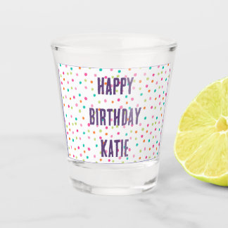 Vaso De Chupito Colorful confetti sprinkles polka dot rainbow card