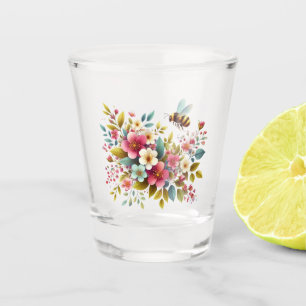 Vaso De Chupito Colorida, Primavera/Abeja floral