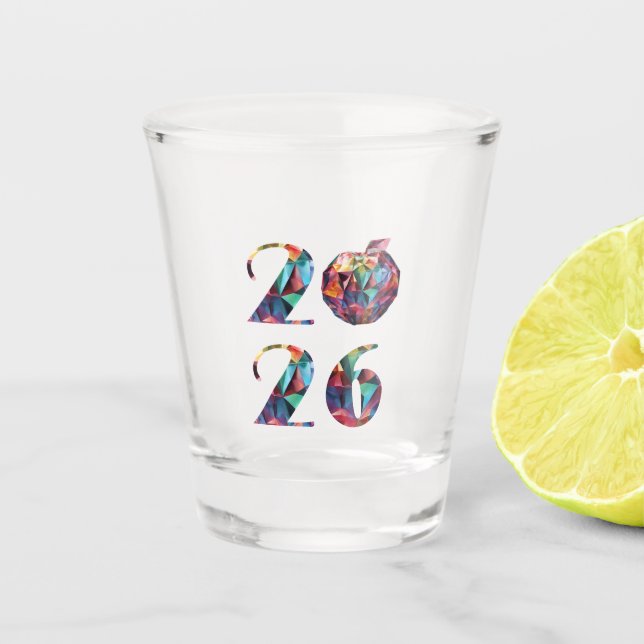 Vaso De Chupito Colorido Año Nuevo 2026- (Anverso)