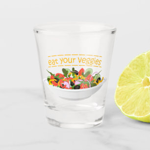 Vaso De Chupito Coma tus verduras Cita cuenco de ensaladas frescas