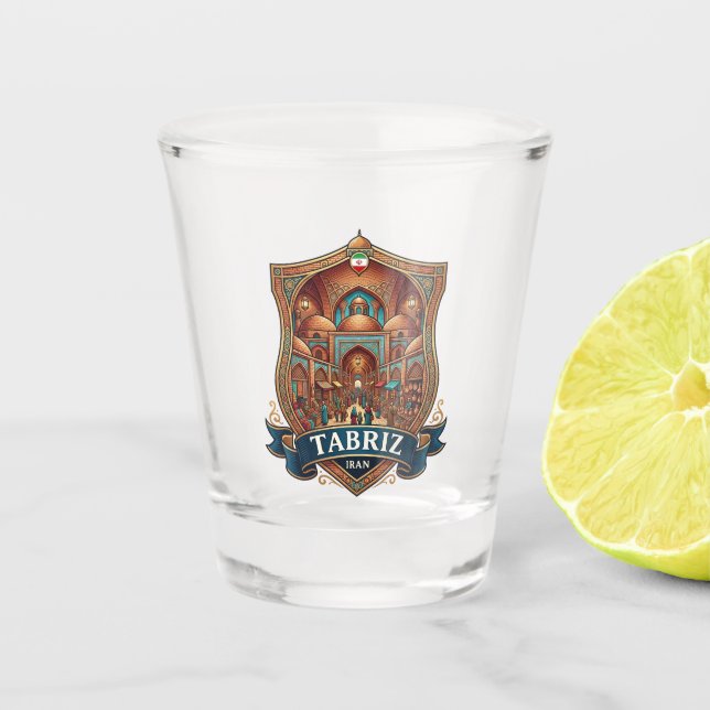 Vaso De Chupito Complejo del Bazar Histórico de Tabriz Irán (Anverso)