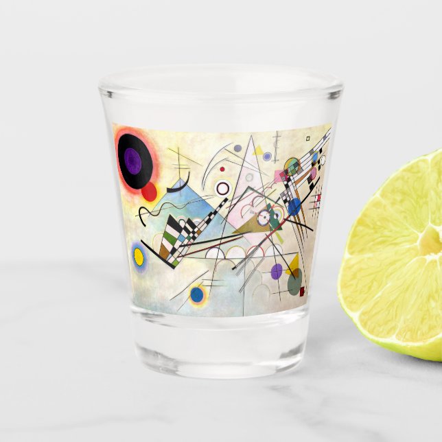 Vaso De Chupito Composición de Kandinsky 8 (Anverso)