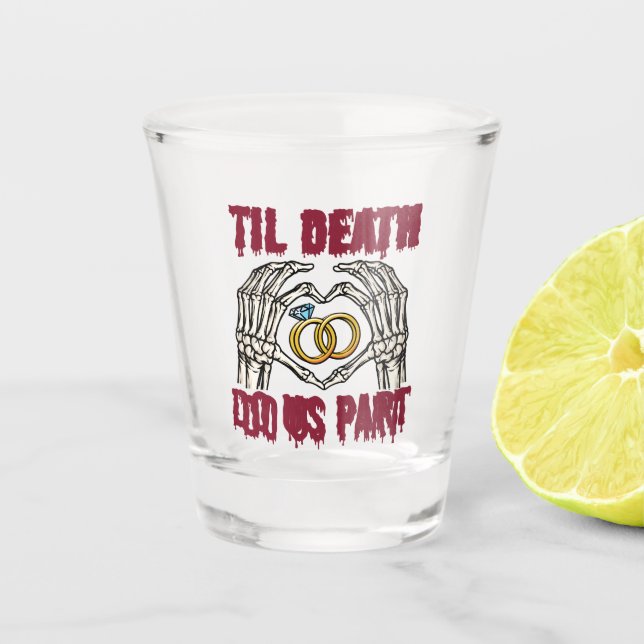 Vaso De Chupito Compromiso De Halloween Hasta La Muerte (Anverso)