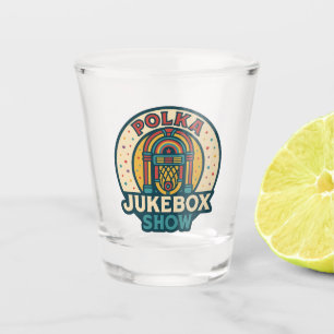 Vaso de chupito con logotipo de Polka Jukebox