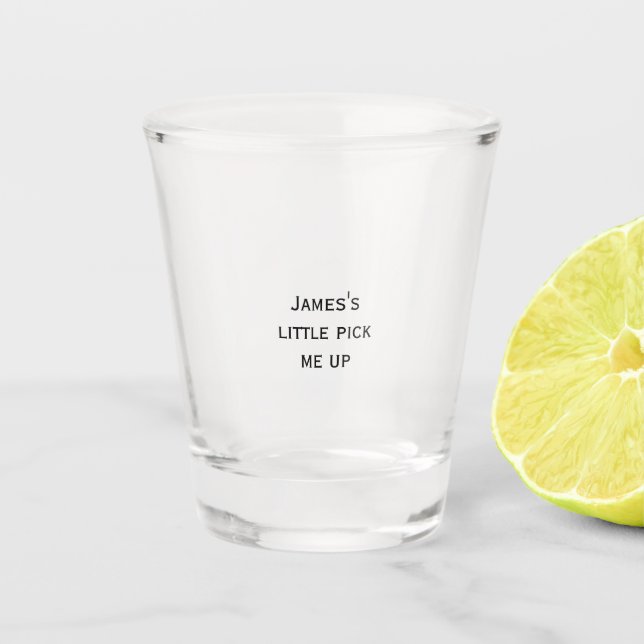 Vaso de chupito con texto personalizado (Anverso)