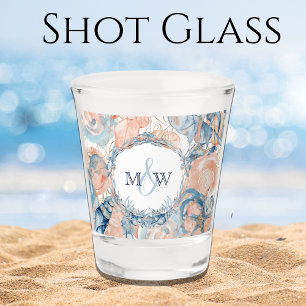 Vaso De Chupito Concha náutica Boda y Rosas