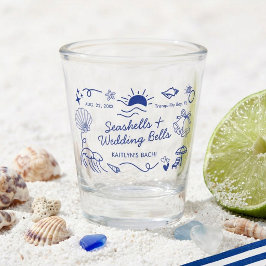 Vaso De Chupito Conchas marinas y campanas de boda Fiesta de solte