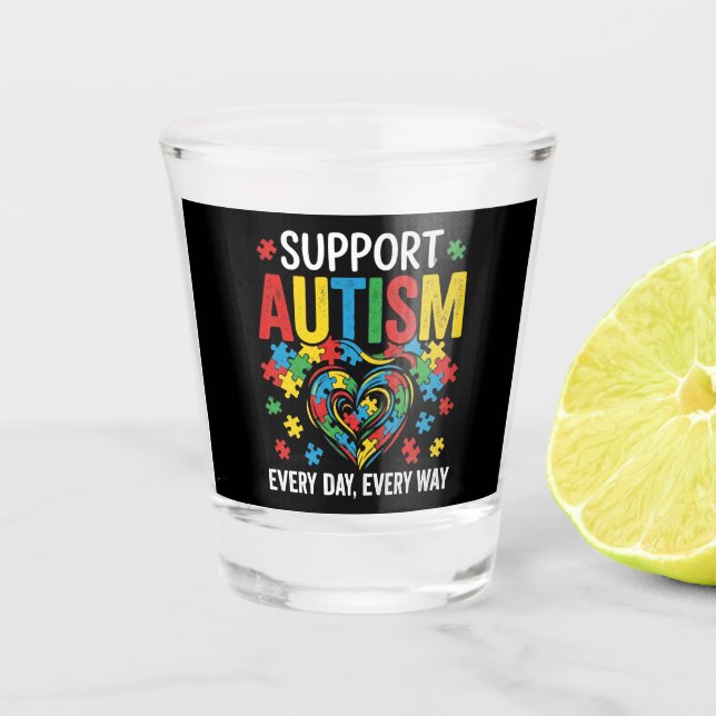 Vaso De Chupito Conciencia sobre el autismo (Anverso)