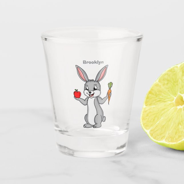 Vaso De Chupito Conejo de conejo con verduras personalizado (Anverso)