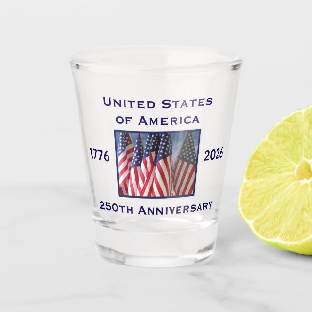 Vaso De Chupito Conmemoración del 250 Aniversario de EE. UU.  (Anverso)