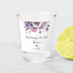 Vaso De Chupito Copa de brindis Lavanda Acuarela Floral 