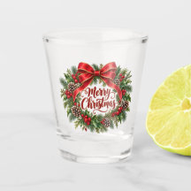 Copa de chupito de corona de Navidad alegre