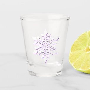 Vaso De Chupito Copo de nieve blanco sombreado en rojo violeta
