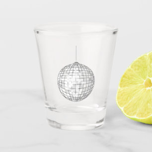 Vaso De Chupito Copo de vidrio de bola de discoteca plateada