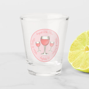 Vaso De Chupito Copo de Vino Rosado Rosa para Boda Despedida de So