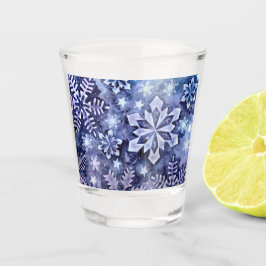 Vaso De Chupito Copos de nieve azules