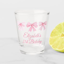 Vaso De Chupito Coquette Pink Bow Cumpleaños 21