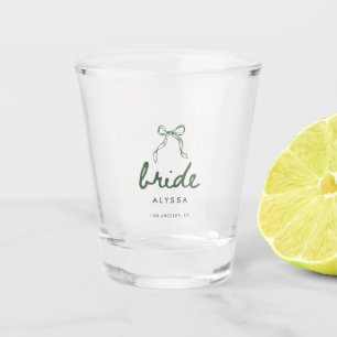 Vaso De Chupito Coquette Verde Oliva Mínimo Nombre de Novia Person