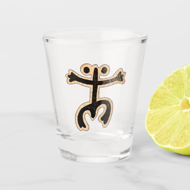 Vaso De Chupito Coqui Taino en madera (Anverso)
