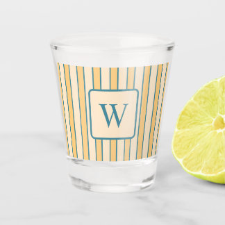 Vaso De Chupito Coral y Raya Verde Retro Moderno