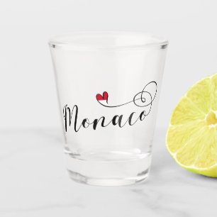 Vaso De Chupito Corazón bandera de Mónaco, Mónaco, amo Mónaco