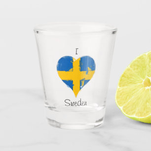 Vaso De Chupito Corazón Bandera sueca de Suecia