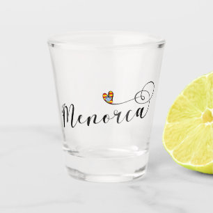 Vaso De Chupito Corazón con bandera de Menorca, Islas Baleares