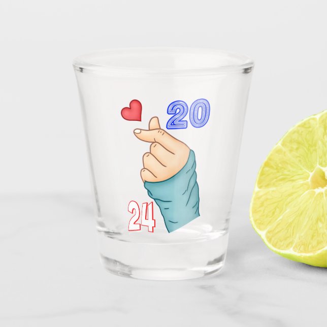 Vaso De Chupito Corazón coreano 2024 (Anverso)