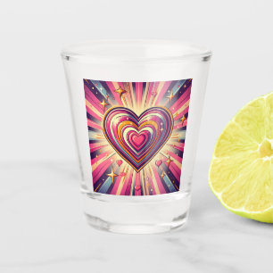 Vaso De Chupito Corazón de arte pop de los años 70/San Valentín