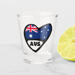 Vaso De Chupito Corazón de bandera de Australia