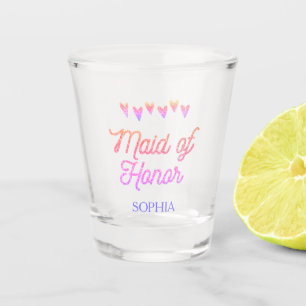 Vaso De Chupito Corazón de cristal de dama de honor con gradación 
