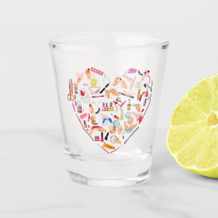 Vaso De Chupito Corazón de herramienta de técnico de uñas de Manic