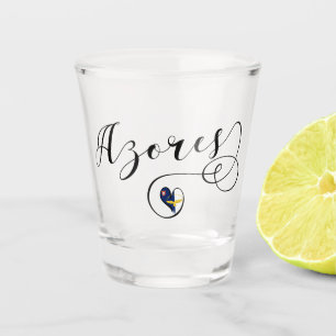 Vaso De Chupito Corazón de la bandera de Azores, Portugal, azoren