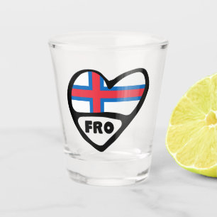 Vaso De Chupito Corazón de la bandera del código del país de las I