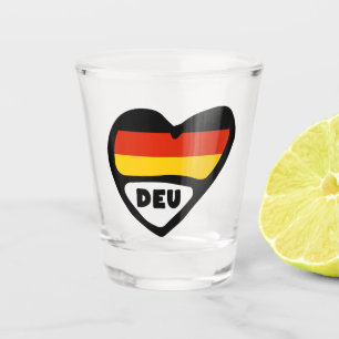 Vaso De Chupito Corazón de la bandera del país de Alemania, DEU