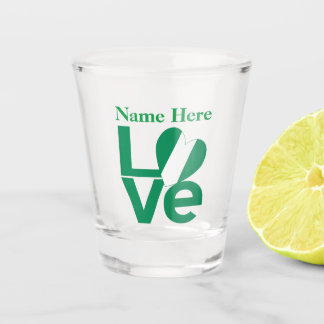 Vaso De Chupito Corazón de la bandera verde nigeriana personalizad