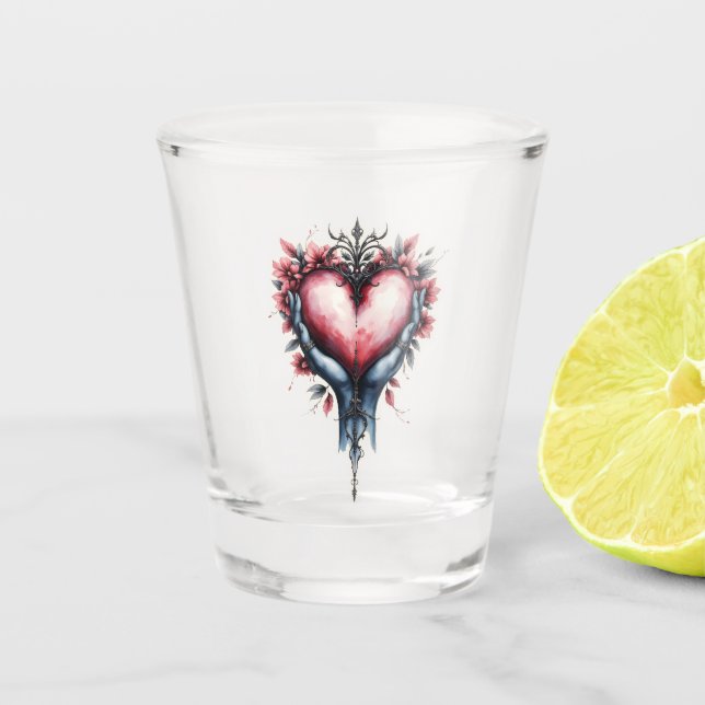 Vaso De Chupito Corazón de Magia Silenciosa (Anverso)